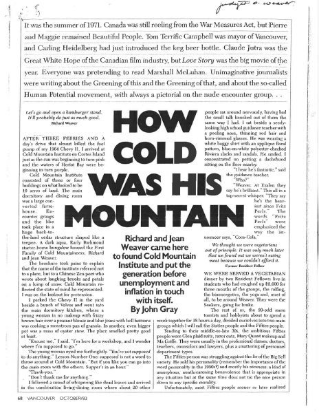 News paper heading, How Cold was his Mountain