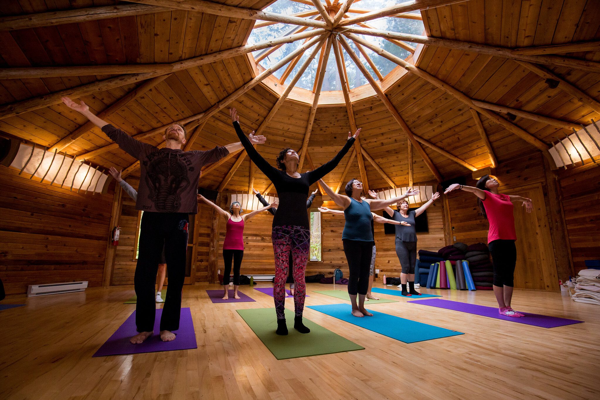 Yoga session at Hollyhock Retreat Centre