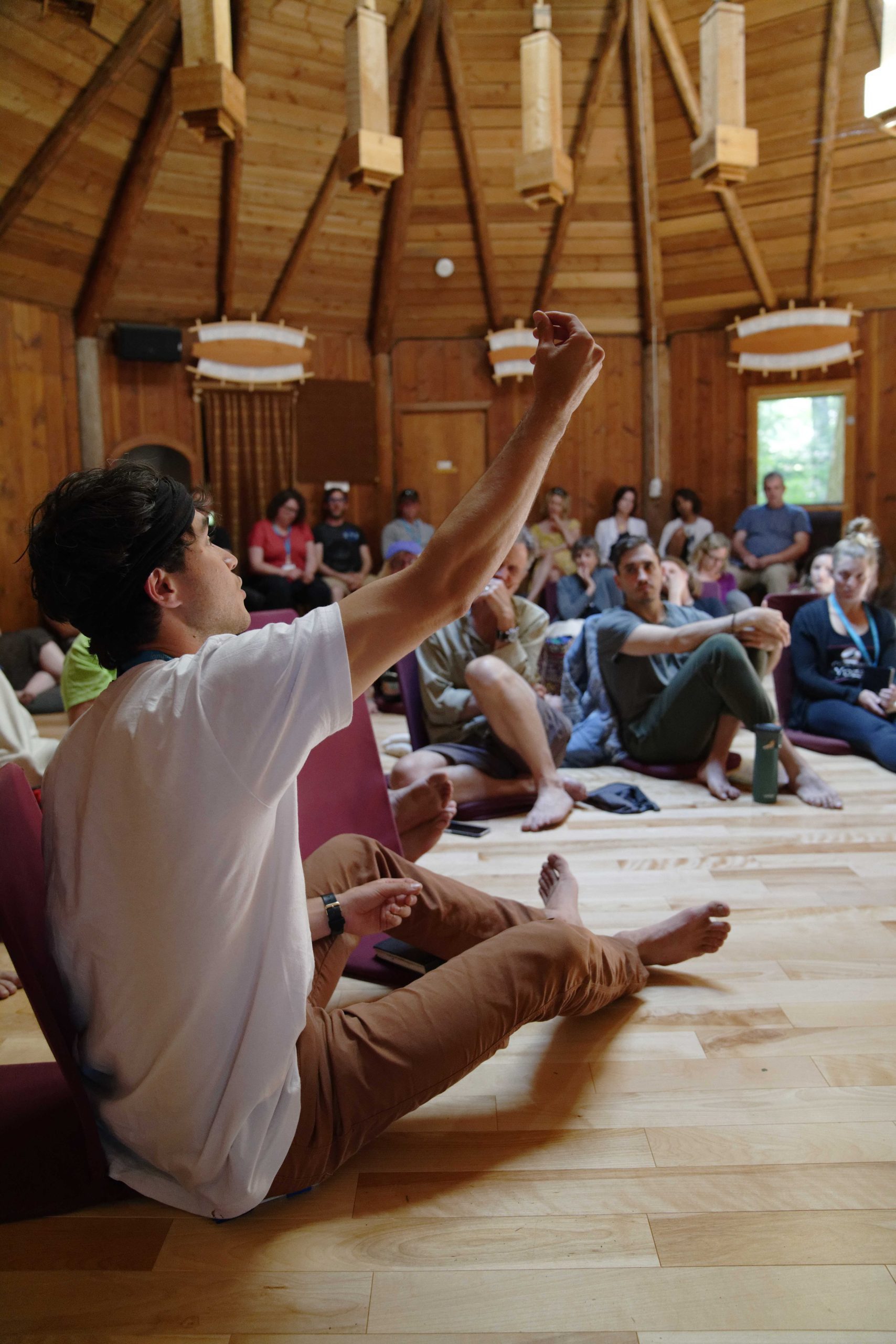 Hollyhock´s students taking the Wisdom teachings program at Hollyhock retreat centre in Cortes Island, BC
