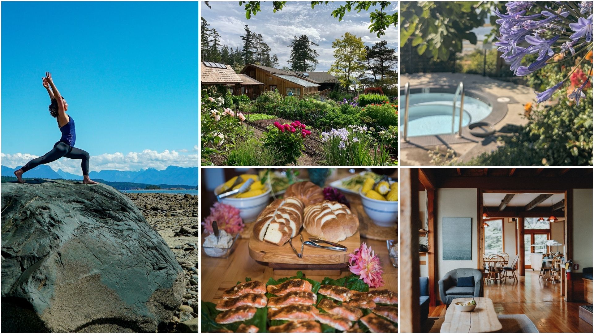 Hollyhock Beach, Dining, Garden and Spa Views